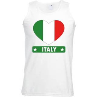 👉 Tanktop wit Italie vlag in hart wit heren