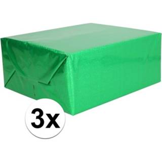 👉 3x Glitter hobbyfolie groen 150 cm