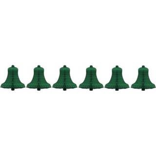 👉 Groen 6x Decoratie kerstklok 36 cm