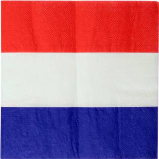 Servet active 20x Nederland feest servetjes met Nederlandse vlag opdruk 33 x cm