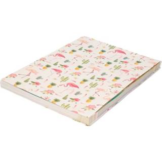 👉 Kaftpapier roze multi papier active flamingo en tropische print 200 cm