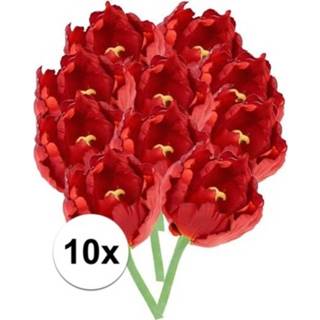 👉 10x Rode tulp 25 cm kunstplant