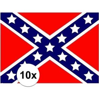 👉 10x stuks Stickers van de USA rebel vlag