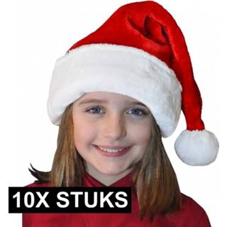 👉 Kerst muts pluche active kinderen 10x Zachte kerstmutsen voor