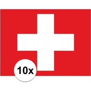 👉 10x stuks Stickers van de Zwitserse vlag