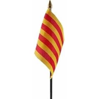 Zwaaivlag plastic Catalonie zwaaivlaggen stokje