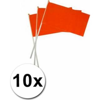 👉 Oranje active zwaaivlaggetjes 10 stuks
