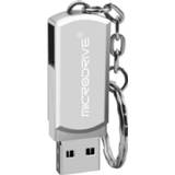 👉 Sleutelhanger zilver active MicroDrive 16GB USB 2.0 Creative Personality Metal U-schijf met (zilver)