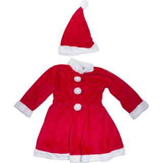 👉 Kerst muts active meisjes Kerstjurkje verkleedkleding pak met Kerstmuts voor