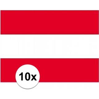 👉 10x stuks Stickers van de Oostenrijkse vlag