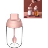 👉 Lepel roze active 3 STKS Macaron Ribbon Vochtbestendige Deksel Een Kruidenpot Glazen Kruidenfles met Etiket, Stijl: (Roze)