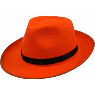 👉 Oranje hoed met zwarte bies