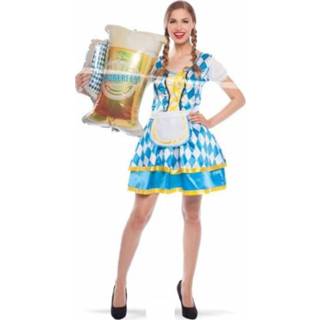 👉 Jurk blauw multi synthetisch vrouwen Oktoberfest jurkjes