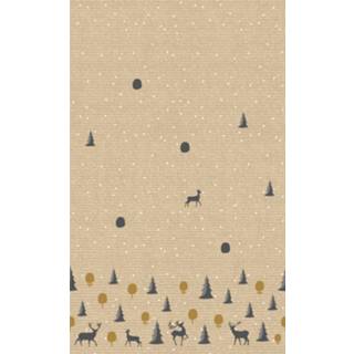 👉 Kerst versiering active Kerstversiering papieren tafelkleden met rendieren en kerstbomen 138 x 220 cm