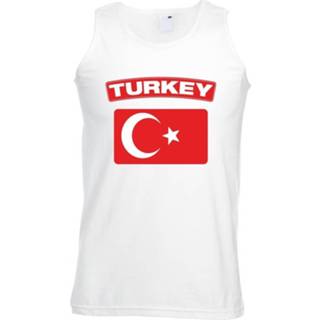 👉 Vlag wit active mannen Turkije mouwloos shirt heren