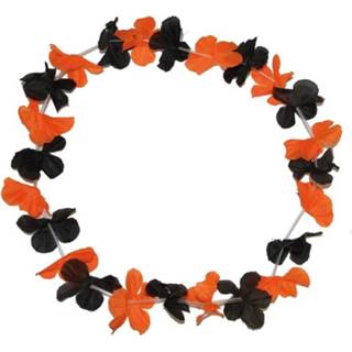 👉 Hawaiikrans zwart met oranje