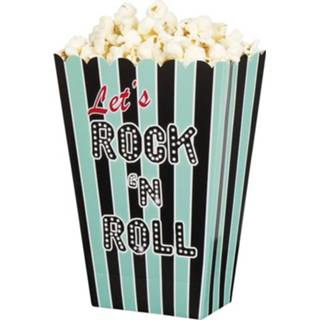 👉 4x Rock n Roll popcornbakjes/snoepbakjes 13 cm