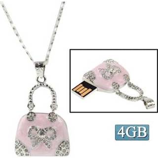 👉 Handtas roze diamanten active vormige sieraden ketting USB Flash Disk (4GB) 6922199560490