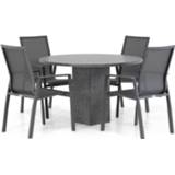👉 Tuinset antracite dining sets grijs-antraciet Lifestyle Ultimate/Graniet 120 cm rond 5-delig 7434220426495