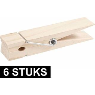 👉 6x XXL houten knijpers 15 cm