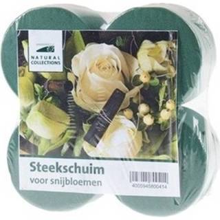 4x Nat steekschuim rond 8 cm