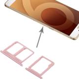 👉 SIM-kaartvak + Micro SD-kaartvak voor Galaxy C9 Pro / C9000 (rose goud)