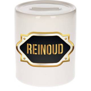 👉 Spaarpot gouden keramiek multikleur Reinoud Naam Cadeau Met Embleem - Kado Verjaardag/ Vaderdag/ Pensioen/ Geslaagd/ Bedankt 8720276925358