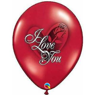 👉 Ballon rood Ballonnen Opdruk I Love You Hart Met Roos 71444234009