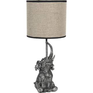 👉 Tafellamp grijs polyresin Clayre & Eef 6lmc0030 Ø 20*45 Cm / E27 - 8717459766051