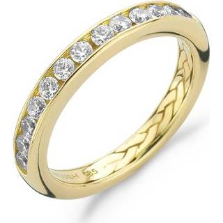 👉 Zirkonia 54 active witte Atelier blush geelgouden combinatie ring met maat 8717828048825