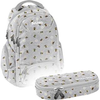 👉 Rugzak polyester grijs Beuniq Set Bijtjes - En Etui 755899826292