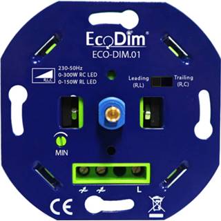 👉 Ecodim - Led Dimmer Eco-dim.01 Fase Aan- En Afsnijding Rlc Inbouw Enkel Knop 0-300w 8719322370525