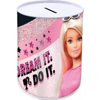 👉 Spaarpot roze staal meisjes Barbie Dream It 10 X 15 Cm 5205698470240