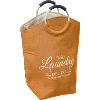 👉 Wasmand pluche XL multikleur Decopatent® 80l - Tekst Deluxe Laundry -> Wash Dry Iron 6426050649633