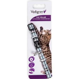 👉 Halsband Dierenbenodigdheden Vadigran Kat Schotse Ruit Blauw 20-30cmx10mm 5411468165630
