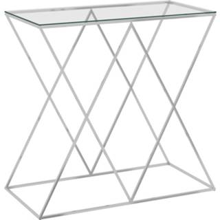 👉 Salontafel zilverkleurig staal glas edelstaal Vidaxl 55x55x55 Cm Roestvrij En 8720286010945