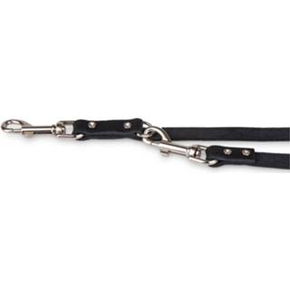 👉 Zwart leder Dierenbenodigdheden Vadigran Politie Leiband Geolied 200cmx18mm M-l 5411468162141