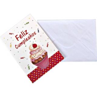 👉 Wenskaart multikleur Gerimport Wenskaarten Feliz Cumpleaños 19 X 13,5 Cm 6 Stuks 8430540875721