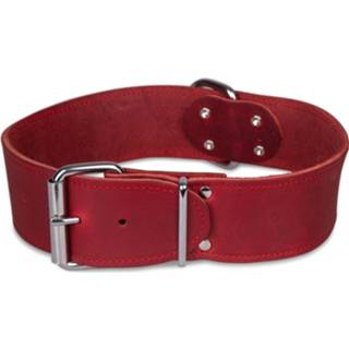 👉 Halsband leder large Dierenbenodigdheden Vadigran Geolied Rood 45cmx30mm M-l 5411468161878