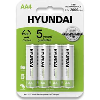 👉 Batterij Hyundai - Oplaadbare Aa Batterijen 2000mah 4 Stuks 8718969579414