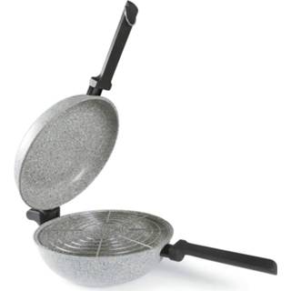 👉 Aluminium grijs Flonal Dura Inductie Rocky Twins 28 Cm 8001569090718