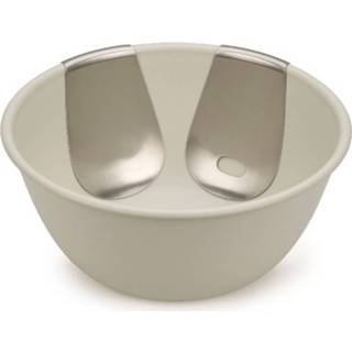 👉 Saladeschaal kunststof beige Uno Saladeschaal, Met Saladebestek - Joseph 5028420002867