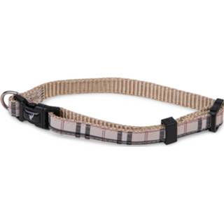 Halsband beige nylon Dierenbenodigdheden Vadigran Hond Schotse Ruit Beige20-35cmx10mm 5411468168419