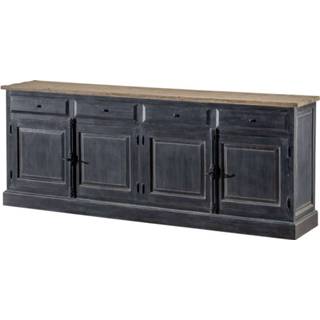 👉 Dressoir zwart active Gordes 240x48x94 old black & natural 5901775699015