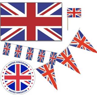 👉 Versiering pakket groot Feestartikelen Brittannie - Uk/engeland Thema Decoratie Engelse Vlag 8719538534032