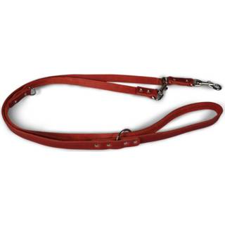 👉 Leder Dierenbenodigdheden Vadigran Politie Leiband Geolied Rood 200cmx18mm M-l 5411468162172