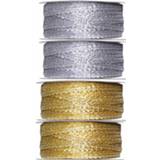 👉 Zilver goud multikleur 4x Hobby/decoratie Metallic En Sierlinten 3 Mm X 25 Meter 8720276795982