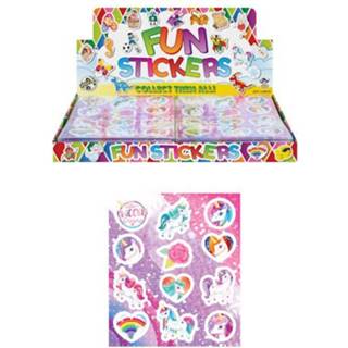 👉 Uitdeelcadeautje multikleur Uitdeelcadeautjes - Fun Stickers Model: Unicorn In Display (120 5050203513871