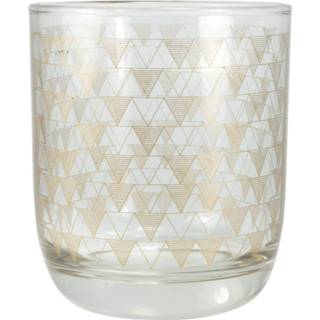 👉 Design drinkglas transparant glas Tak Triangle 7,8 X 8,8 Cm Transparant/brons 8719237016549
