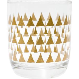 👉 Design drinkglas transparant glas Tak Triangles 7,8 X 8,8 Cm Transparant/brons 8719237016556